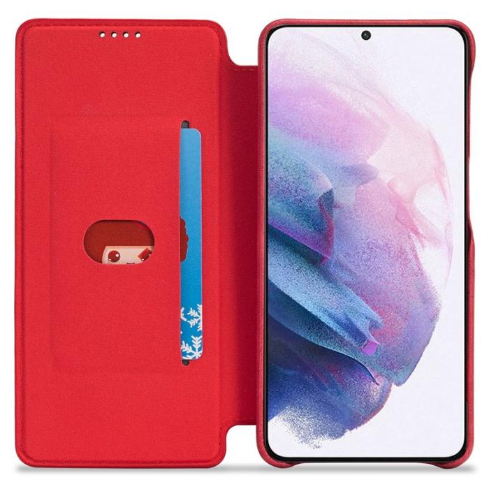 LC.imeeke - LC.IMEEKE Samsung Galaxy S22 5G Fodral PU Läder - Röd