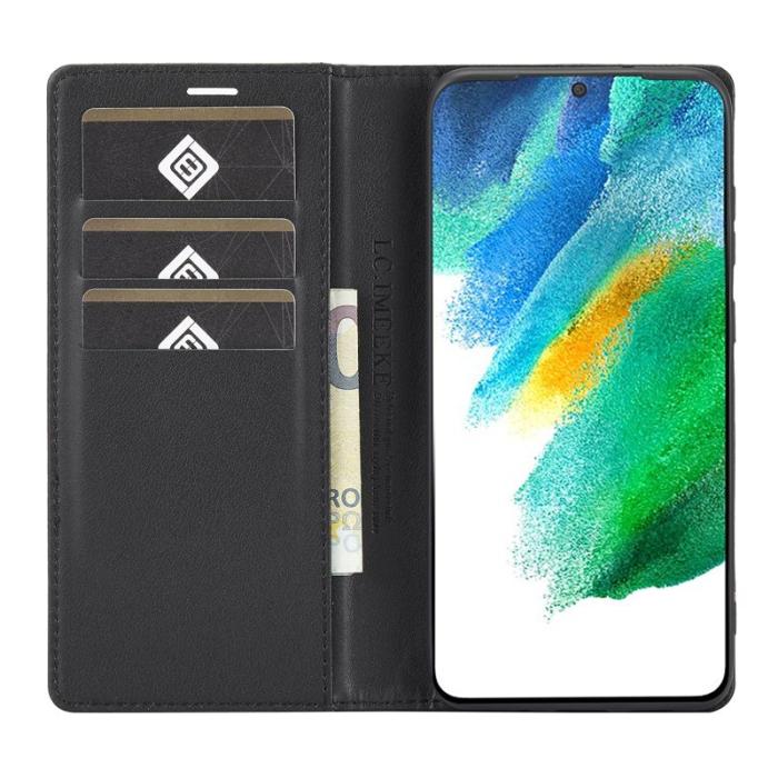 LC.imeeke - LC.IMEEKE Samsung Galaxy S22 Fodral Äkta läder - Horisontell Rand