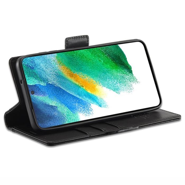 LC.imeeke - LC.IMEEKE Samsung Galaxy S22 Fodral Äkta läder - Svart