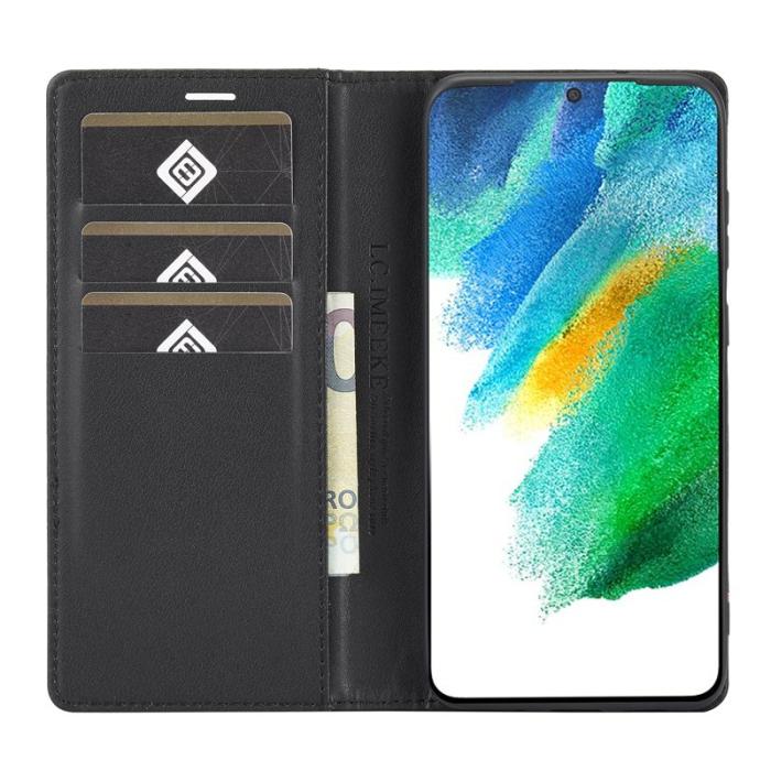 LC.imeeke - LC.IMEEKE Samsung Galaxy S22 Fodral Äkta läder - Vit