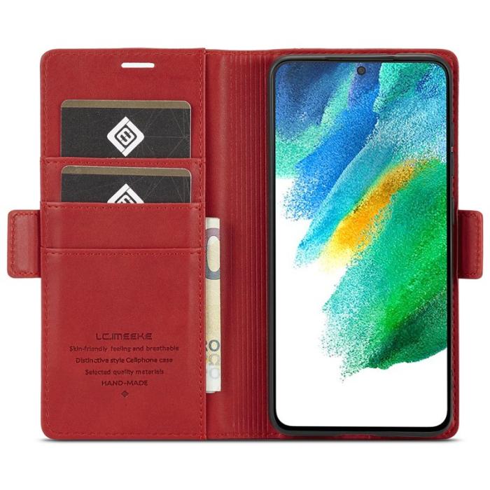 LC.imeeke - LC.IMEEKE Samsung Galaxy S22 Fodral i PU-läder - Röd