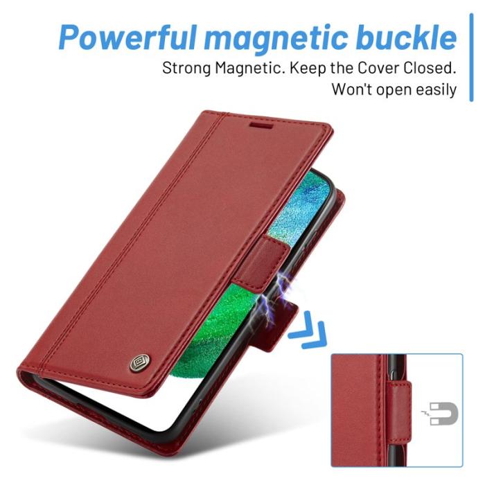 LC.imeeke - LC.IMEEKE Samsung Galaxy S22 Fodral i PU-läder - Röd