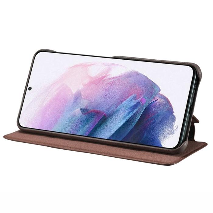 LC.imeeke - LC.IMEEKE Samsung Galaxy S22 Fodral - PU Läder - Kaffe