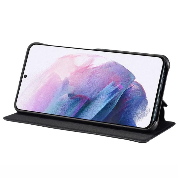 LC.imeeke - LC.IMEEKE Samsung Galaxy S22 Fodral - PU Läder - Svart