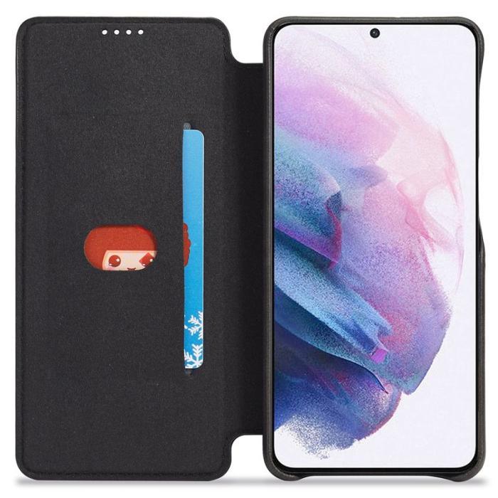 LC.imeeke - LC.IMEEKE Samsung Galaxy S22 Fodral - PU Läder - Svart