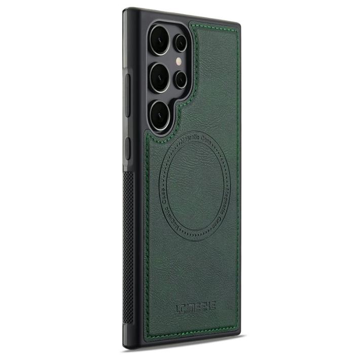 LC.imeeke - LC.IMEEKE Samsung Galaxy S22 Ultra Fodral Äkta läder - Grön