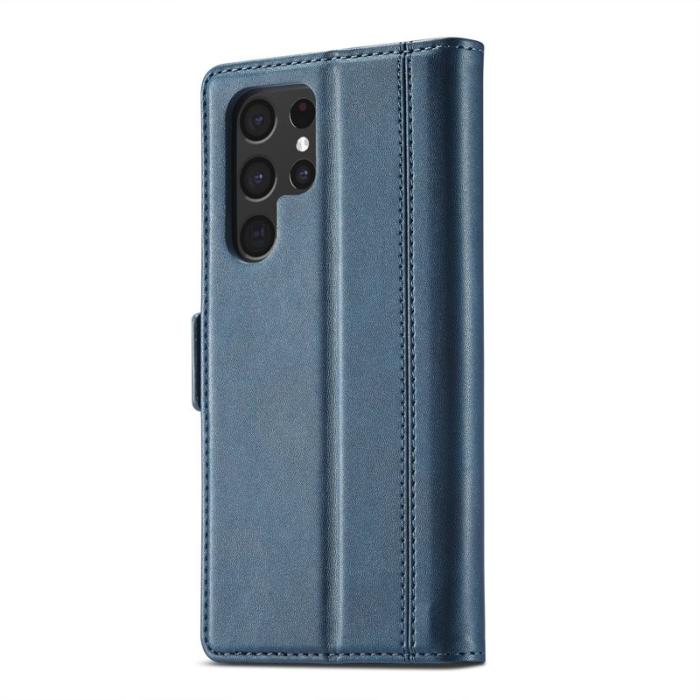 LC.imeeke - LC.IMEEKE Samsung Galaxy S22 Ultra Fodral - PU Läder - Blå