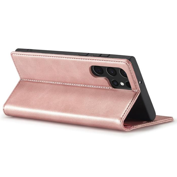 LC.imeeke - LC.IMEEKE Samsung Galaxy S22 Ultra Fodral - PU Läder - Pink