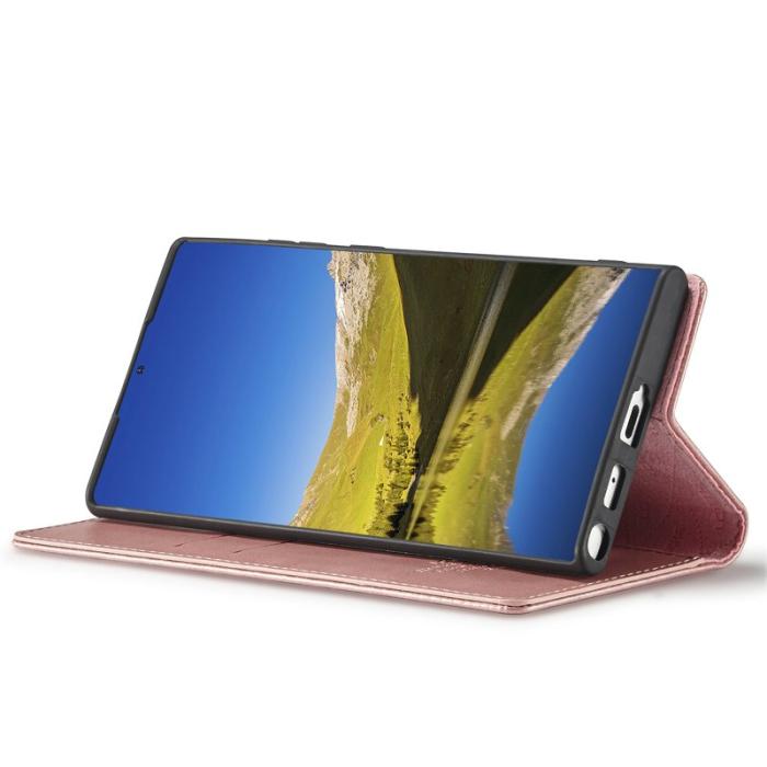 LC.imeeke - LC.IMEEKE Samsung Galaxy S22 Ultra Fodral - PU Läder - Pink