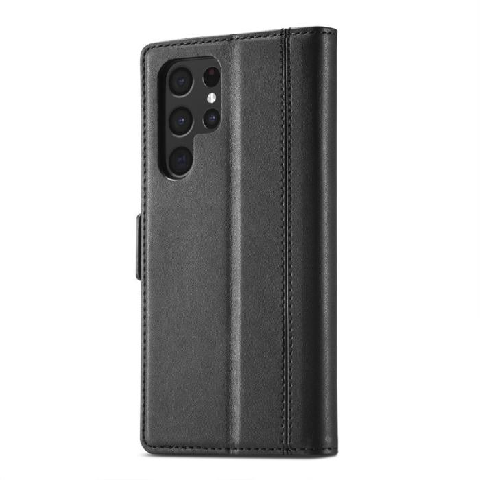 LC.imeeke - LC.IMEEKE Samsung Galaxy S22 Ultra Fodral - PU Läder - Svart