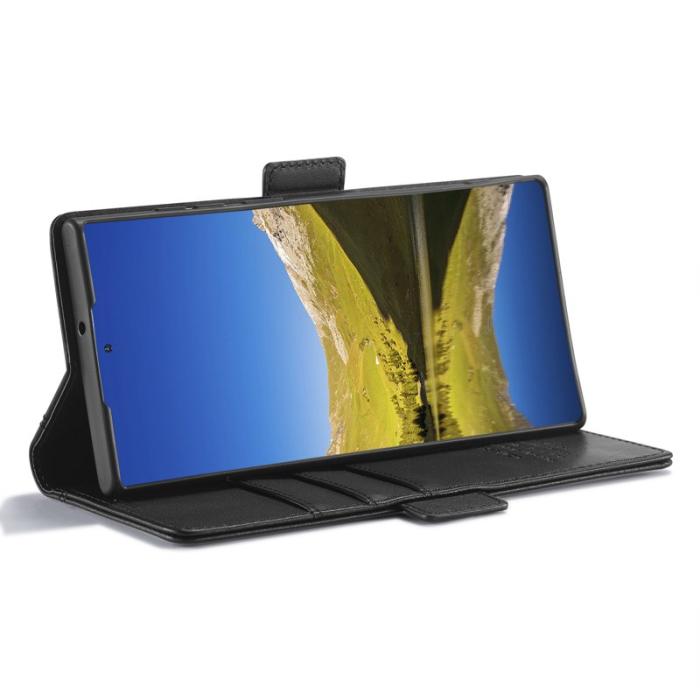 LC.imeeke - LC.IMEEKE Samsung Galaxy S22 Ultra Fodral - PU Läder - Svart