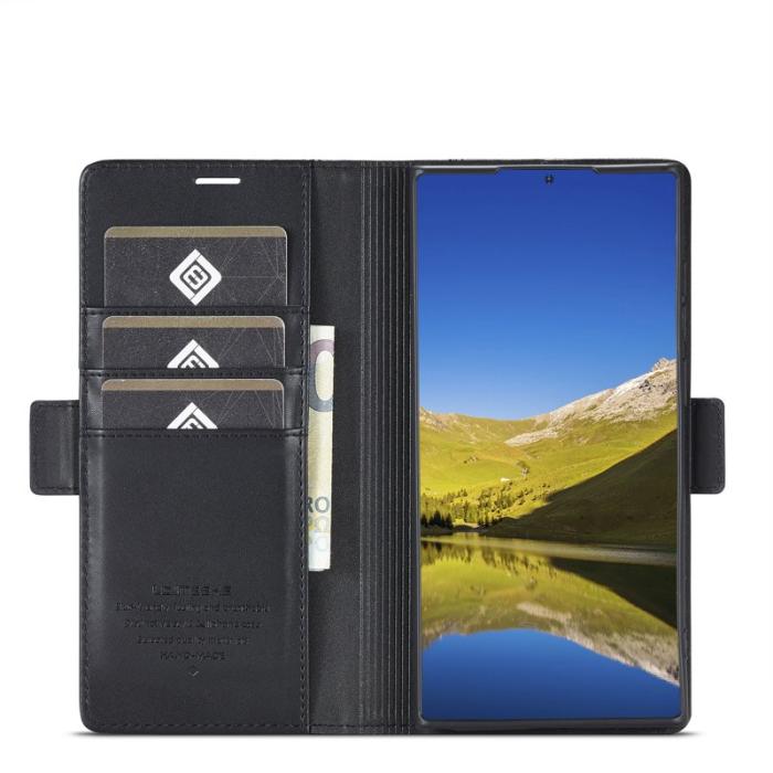 LC.imeeke - LC.IMEEKE Samsung Galaxy S22 Ultra Fodral - PU Läder - Svart