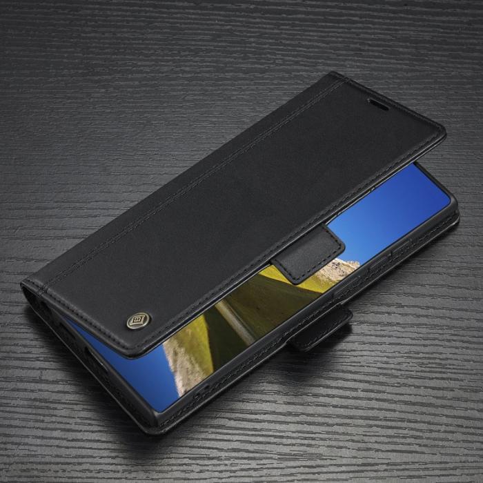 LC.imeeke - LC.IMEEKE Samsung Galaxy S22 Ultra Fodral - PU Läder - Svart