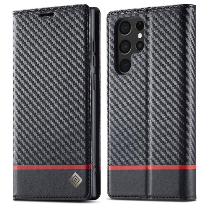 LC.imeeke - LC.IMEEKE Samsung Galaxy S22 Ultra Fodral PU Läder - Vit