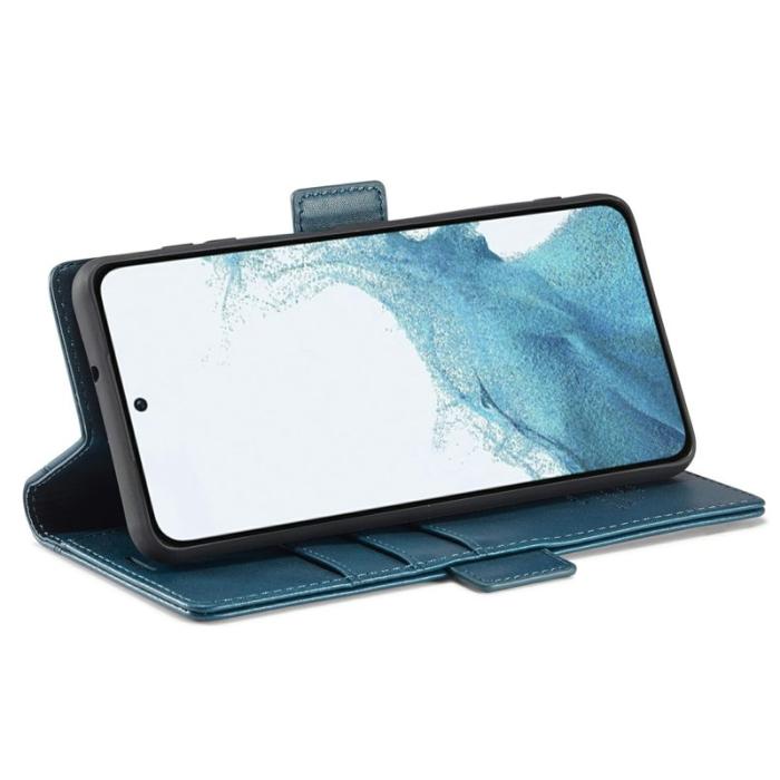 LC.imeeke - LC.IMEEKE Samsung Galaxy S23 FE Fodral - Äkta läder - Blå