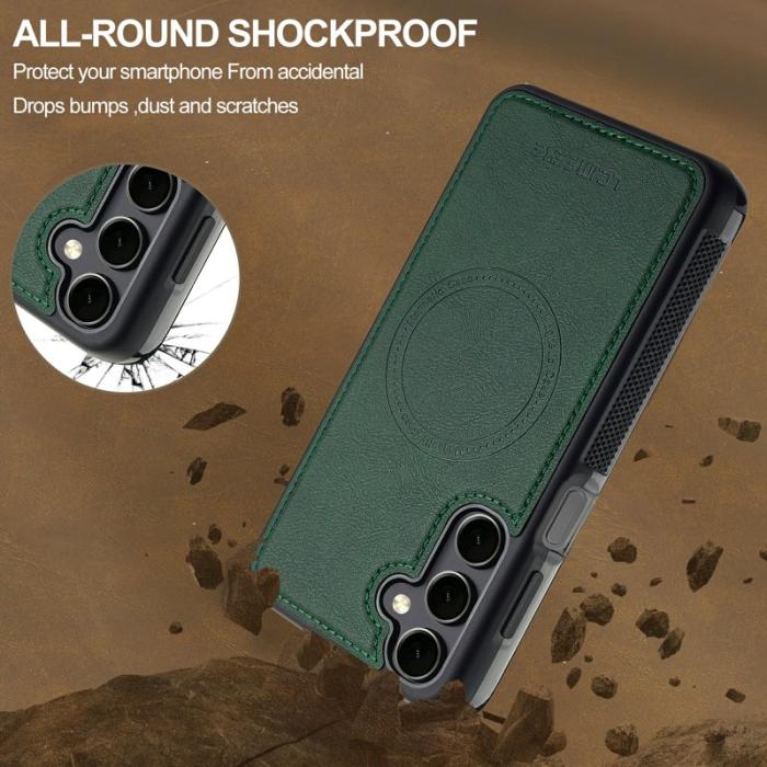 LC.imeeke - LC.IMEEKE Samsung Galaxy S23 FE Fodral Äkta läder - Grön