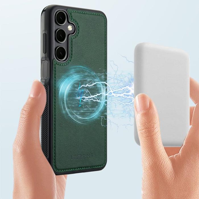 LC.imeeke - LC.IMEEKE Samsung Galaxy S23 FE Fodral Äkta läder - Grön