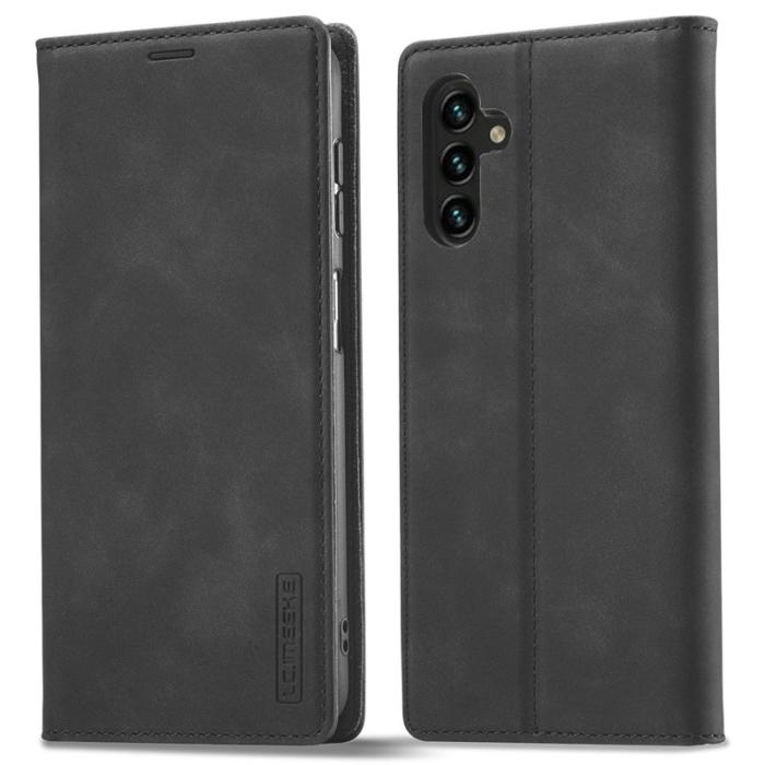 LC.imeeke - LC.IMEEKE Samsung Galaxy S23 FE Fodral Microfiber Läder - Svart