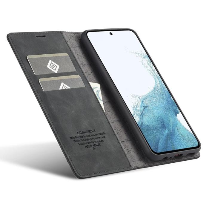 LC.imeeke - LC.IMEEKE Samsung Galaxy S23 FE Fodral Microfiber Läder - Svart