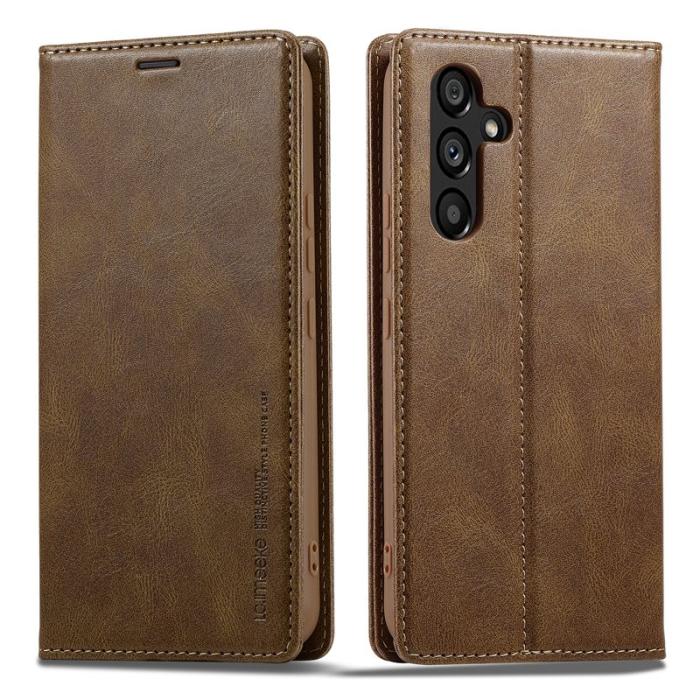 LC.imeeke - LC.IMEEKE Samsung Galaxy S23 FE Fodral Wallet PU Läder - Brun