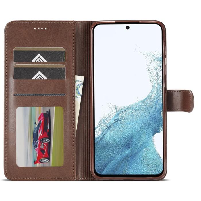 LC.imeeke - LC.IMEEKE Samsung Galaxy S23 FE Wallet Fodral PU Läder - Brun