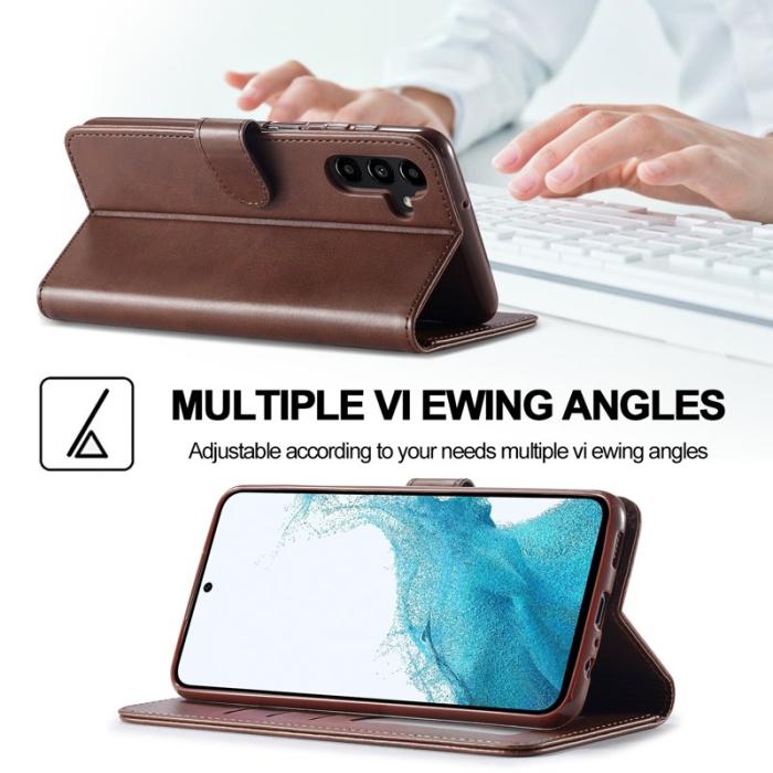 LC.imeeke - LC.IMEEKE Samsung Galaxy S23 FE Wallet Fodral PU Läder - Brun