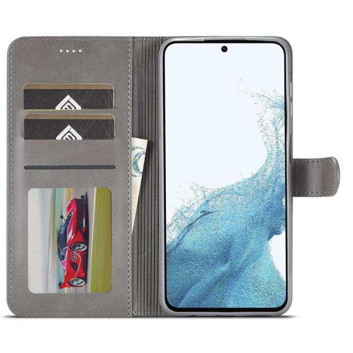 LC.imeeke - LC.IMEEKE Samsung Galaxy S23 FE Wallet Fodral PU Läder - Grå