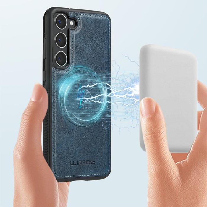 LC.imeeke - LC.IMEEKE Samsung Galaxy S23 Fodral Äkta läder - Blå