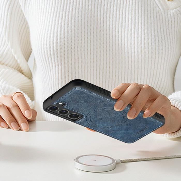 LC.imeeke - LC.IMEEKE Samsung Galaxy S23 Fodral Äkta läder - Blå