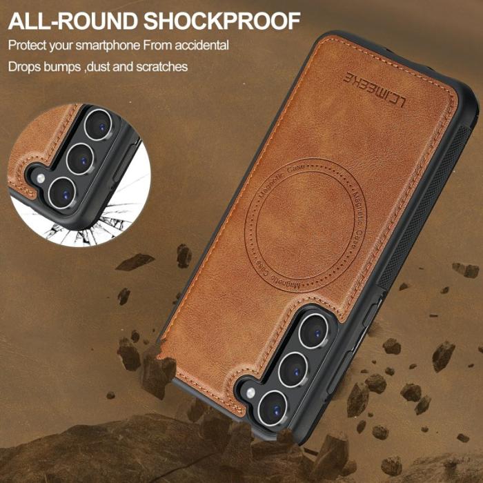 LC.imeeke - LC.IMEEKE Samsung Galaxy S23 Fodral Äkta läder - Brun