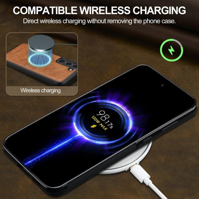 LC.imeeke - LC.IMEEKE Samsung Galaxy S23 Fodral Äkta läder - Brun