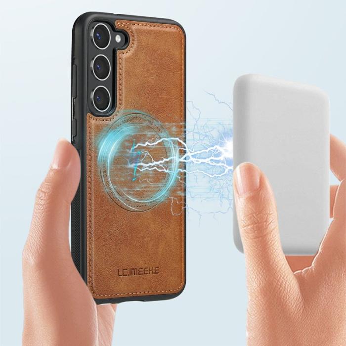 LC.imeeke - LC.IMEEKE Samsung Galaxy S23 Fodral Äkta läder - Brun