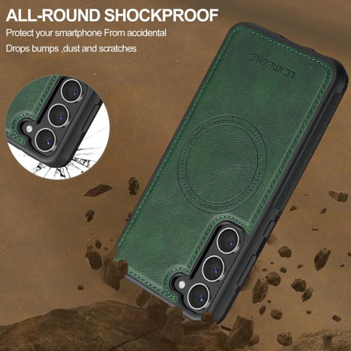 LC.imeeke - LC.IMEEKE Samsung Galaxy S23 Fodral Äkta läder - Grön
