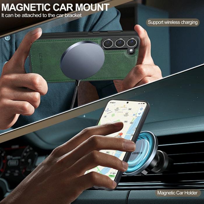 LC.imeeke - LC.IMEEKE Samsung Galaxy S23 Fodral Äkta läder - Grön