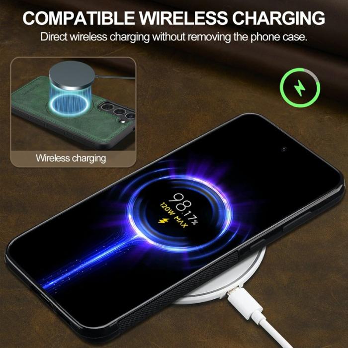 LC.imeeke - LC.IMEEKE Samsung Galaxy S23 Fodral Äkta läder - Grön