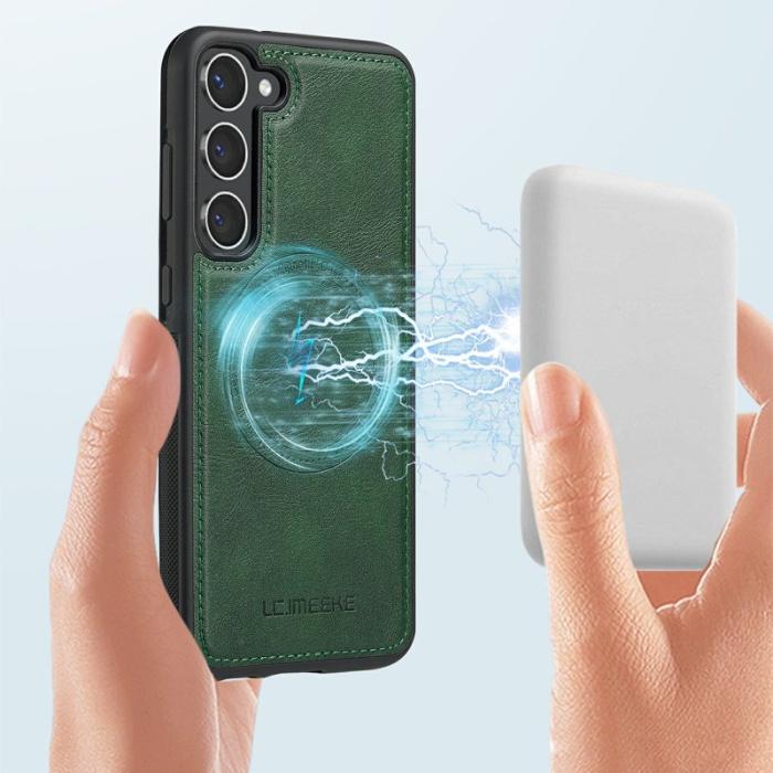 LC.imeeke - LC.IMEEKE Samsung Galaxy S23 Fodral Äkta läder - Grön