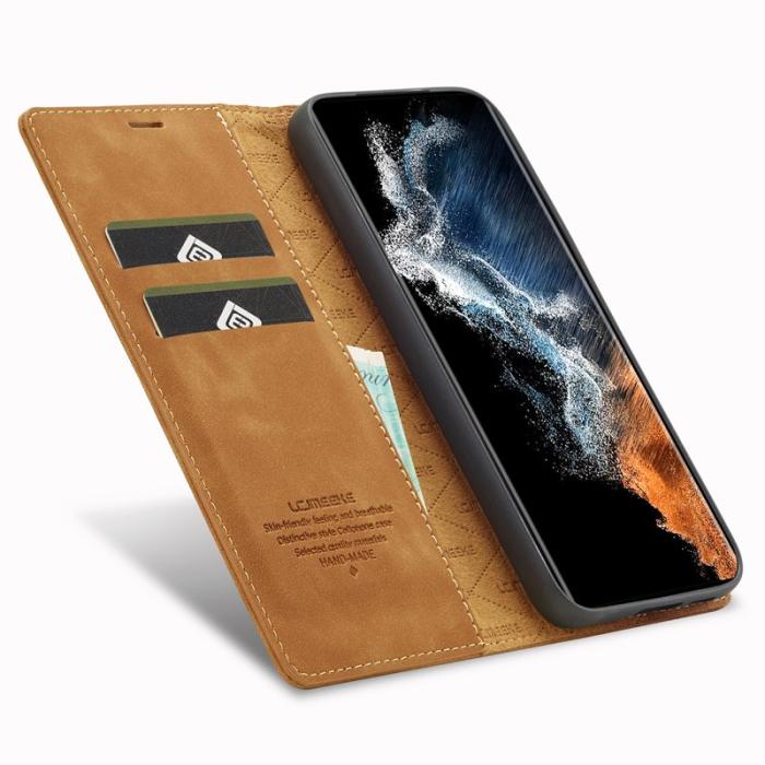 LC.imeeke - LC.IMEEKE Samsung Galaxy S23 Fodral PU Läder - Brun