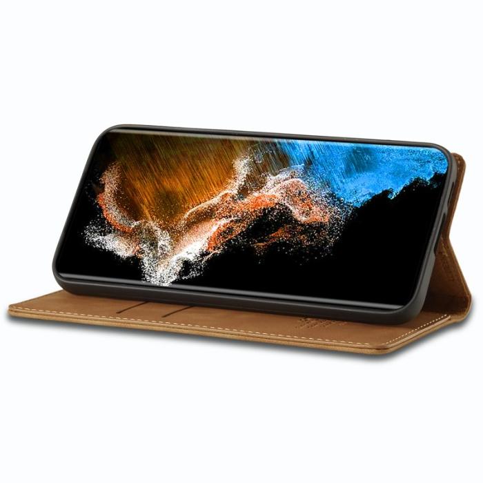 LC.imeeke - LC.IMEEKE Samsung Galaxy S23 Fodral PU Läder - Brun