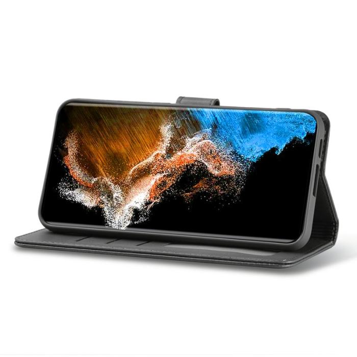 LC.imeeke - LC.IMEEKE Samsung Galaxy S23 Fodral PU Läder - Grå