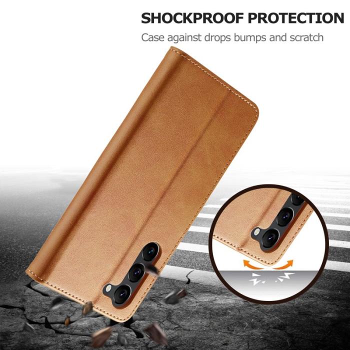 LC.imeeke - LC.IMEEKE Samsung Galaxy S23 Fodral PU Läder - Ljusbrun