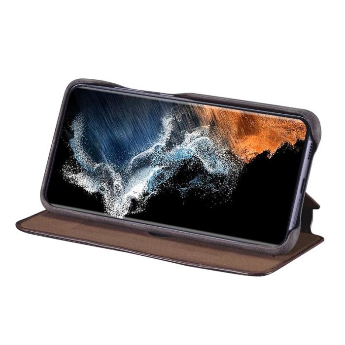 LC.imeeke - LC.IMEEKE Samsung Galaxy S23 Fodral PU Läder - Mörkbrun