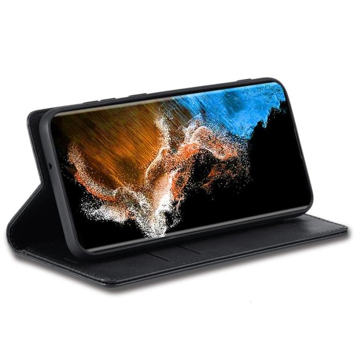 LC.imeeke - LC.IMEEKE Samsung Galaxy S23 Fodral PU Läder - Svart