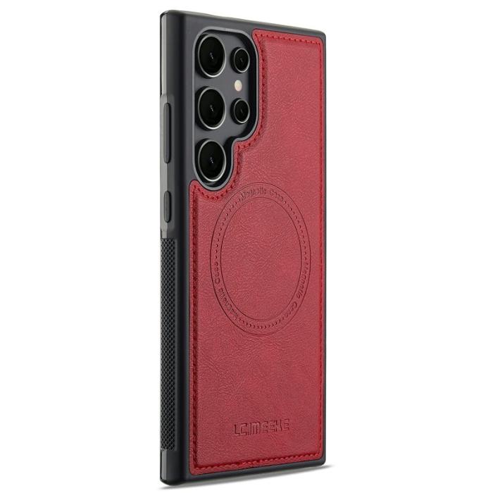 LC.imeeke - LC.IMEEKE Samsung Galaxy S23 Ultra Fodral Äkta läder - Röd