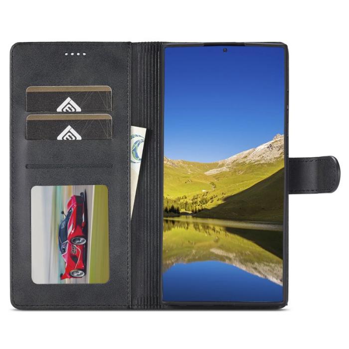 LC.imeeke - LC.IMEEKE Samsung Galaxy S23 Ultra Fodral PU Läder - Svart