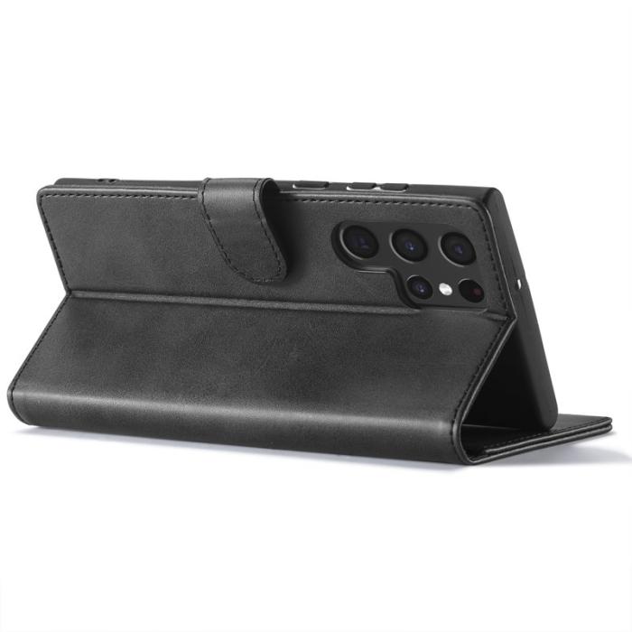 LC.imeeke - LC.IMEEKE Samsung Galaxy S23 Ultra Fodral PU Läder - Svart