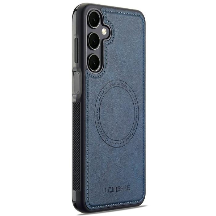 LC.imeeke - LC.IMEEKE Samsung Galaxy S24 FE Fodral Äkta läder - Blå