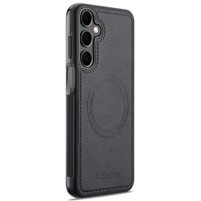 LC.imeeke - LC.IMEEKE Samsung Galaxy S24 FE Fodral Äkta läder - Svart