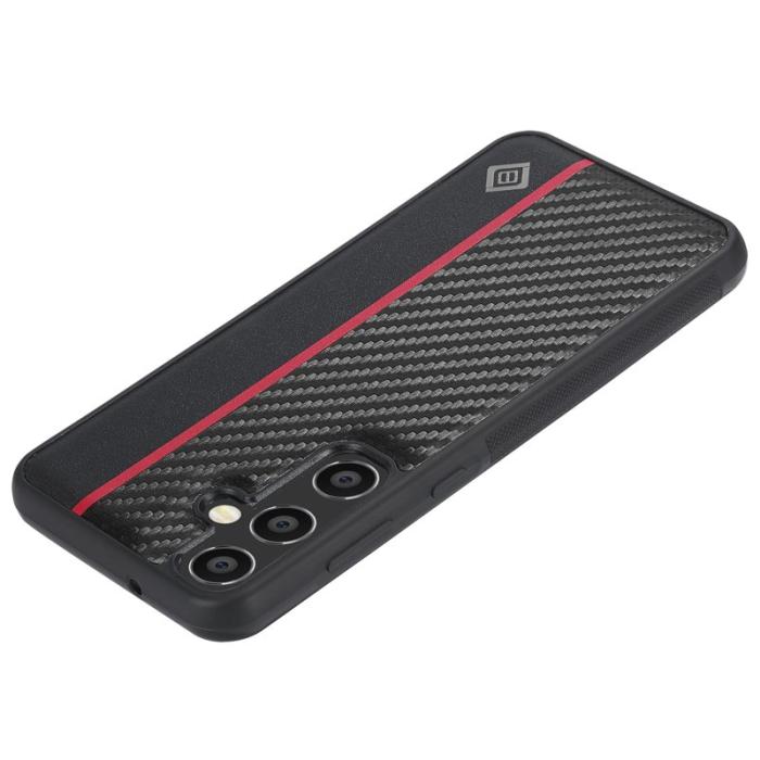 LC.imeeke - LC.IMEEKE Samsung Galaxy S24 FE Fodral - Kolfiber Läder+TPU+EVA - Svart