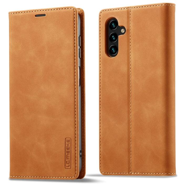 LC.imeeke - LC.IMEEKE Samsung Galaxy S24 FE Fodral Wallet Mikrofiber - Brun