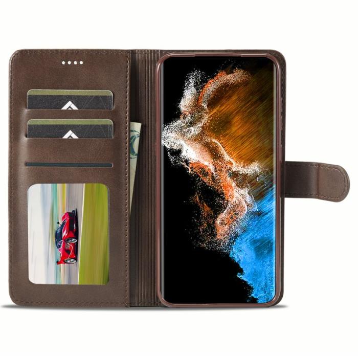 LC.imeeke - LC.IMEEKE Samsung Galaxy S24 Fodral Äkta läder - Brun